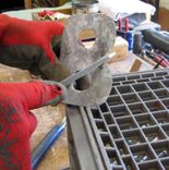 Metal Sign Wall Art - Bathroom Decor - Repurposed Metal - Wall Hanging Sculpture 6 X 17 Blue 4 small