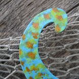 Handmade Upcycled Metal Blue Octopus Wall Art Sculpture 2 small
