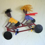 Handmade Upcycled Metal Tandem Bicycle Wall Art Sculpture 1 small