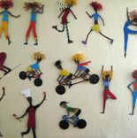 Handmade Upcycled Metal Tandem Bicycle Wall Art Sculpture 3 small