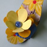 Handmade Upcycled 3d Metal Shoe In Blue And Yellow 1 small