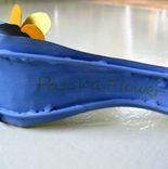 Handmade Upcycled 3d Metal Shoe In Blue And Yellow 3 small