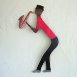 Handmade Upcycled Metal Musician Wall Art Sculpture 1 small