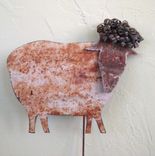 Handmade Upcycled Metal Sheep Garden Stake 1 small
