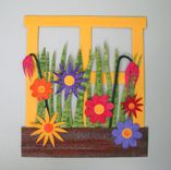 Handmade Upcycled Metal Window Flower Box Wall Art Sculpture 1 small