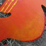 Handmade Upcycled Metal Seahorse Wall Art Sculpture In Orange 2 small