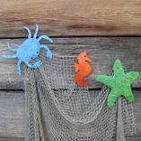 Handmade Upcycled Metal Seahorse Wall Art Sculpture In Orange 3 small