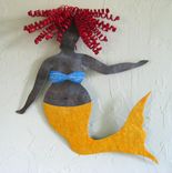 Handmade Upcycled Metal Curvy Mermaid Wall Art Sculpture 1 small