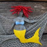 Handmade Upcycled Metal Curvy Mermaid Wall Art Sculpture 3 small