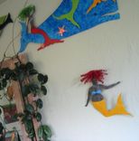 Handmade Upcycled Metal Curvy Mermaid Wall Art Sculpture 2 small