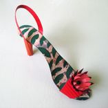 Handmade Upcycled 3d Metal Shoe In Red And Black 1 small
