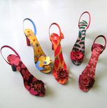 Handmade Upcycled 3d Metal Shoe In Red And Black 4 small