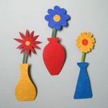 Handmade Upcycled Metal Mini Flower Vase Wall Art Sculpture In Blue And Red 1 small