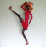Handmade Upcycled Metal Dancer Wall Art Sculpture "Georgia'' 1 small