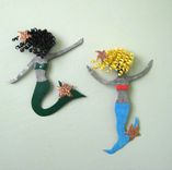 Handmade Upcycled Metal Blonde Mermaid With Starfishes Wall Art Sculpture 3 small