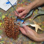 Metal Mermaid Wall Art Sculpture Reclaimed Metal Blue 4 small