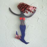 Metal Mermaid Wall Art Sculpture Reclaimed Metal Blue 1 small