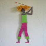 Handmade Upcycled Metal Golfer Girl Wall Art Sculpture 1 small