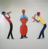 Handmade Upcycled Metal Musician Wall Art Sculpture 3 small