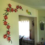 Metal Flower Sculpture  Home Decor Wall Kitchen Decor 22 X 42 2 small
