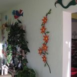 Metal Flower Sculpture  Home Decor Wall Kitchen Decor 22 X 42 3 small