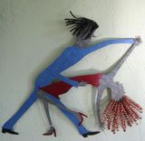 Art Sculpture - Antonia And Raoul - Sexy Latin Dancers Upcycled Metal Wall Decor 1 small