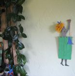 Metal Wall Art Shower Lady Recycled Metal Wall Bathroom Art Aqua Green Teal 2 small