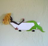 Mermaid Wall Art Decor - Anna - Bathtub Starfish Wine Blonde Handmade Reclaimed Metal Sculpture 5 small