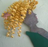 Mermaid Wall Art Decor - Anna - Bathtub Starfish Wine Blonde Handmade Reclaimed Metal Sculpture 3 small