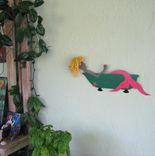 Mermaid Wall Art Decor - Anna - Bathtub Starfish Wine Blonde Handmade Reclaimed Metal Sculpture 2 small