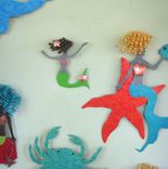 Metal Mermaid Wall Art Decor - Rosie - Beach House Coastal Ocean Fish Lime Green 5 small