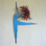 Handmade Upcycled Metal Blonde Ballet Dancer Wall Art Sculpture 5 small