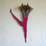 Handmade Upcycled Metal Blonde Ballet Dancer Wall Art Sculpture 1 small