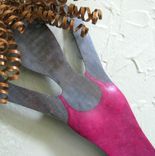 Handmade Upcycled Metal Blonde Ballet Dancer Wall Art Sculpture 2 small