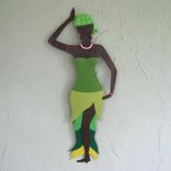 African Art Sculpture Market Lady Recycled Metal Wall Decor 1 small
