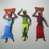 African Art Sculpture Market Lady Recycled Metal Wall Decor 4 small