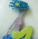 Art Wall Sculpture Marine - Mermaids And Whale - Catching A Ride - Recycled Metal Coastal Wall Decor 4 small