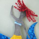 Art Wall Sculpture Marine - Mermaids And Whale - Catching A Ride - Recycled Metal Coastal Wall Decor 3 small