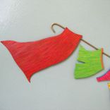 Clothesline Wall Art - Sale - Laundry Room Decor Recycled Metal Wall Sculpture 7 X 20 3 small