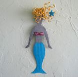 Mermaid Wall Art Decor - Bebe - Recycled Metal Wall Hanging Blonde 1 small