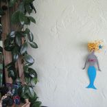 Mermaid Wall Art Decor - Bebe - Recycled Metal Wall Hanging Blonde 2 small