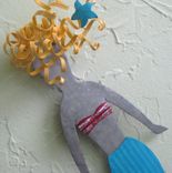 Mermaid Wall Art Decor - Bebe - Recycled Metal Wall Hanging Blonde 3 small