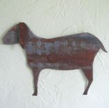 Metal Folk Art Goat Farm Animal Home Decor Reclaimed Metal Wall Sculpture Barnyard 1 small