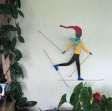 Metal Wall Art Sculpture Cross Country Skier Reclaimed Metal Decor Large Skier Wall Art 2 small