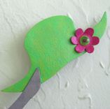 Shopper Lady Art Sculpture - Babs - Reclaimed Metal Wall Decor Blonde Pink Lime Green 2 small