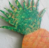 Art Sculpture - Tropical Fruit - Reclaimed Metal Kitchen Wall Art 17 X 17 2 small