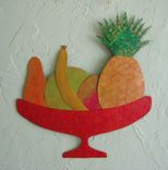 Art Sculpture - Tropical Fruit - Reclaimed Metal Kitchen Wall Art 17 X 17 1 small