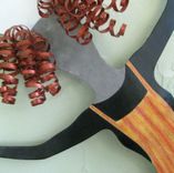 Lady Chef Recycled Metal Kitchen Wall Art Sculpture Hand Painted Red Yellow 6 small