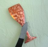 Lady Chef Recycled Metal Kitchen Wall Art Sculpture Hand Painted Red Yellow 4 small