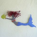 Mermaid Wall Art - Marlena - Reclaimed Metal Wall Sculpture Art Beach House Coastal 2 small